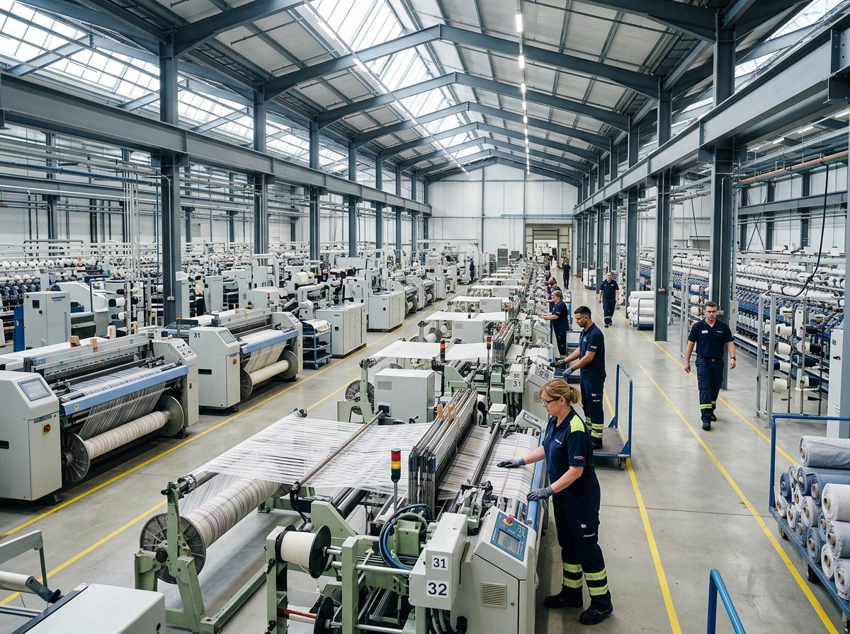 Modern textile factory interior
